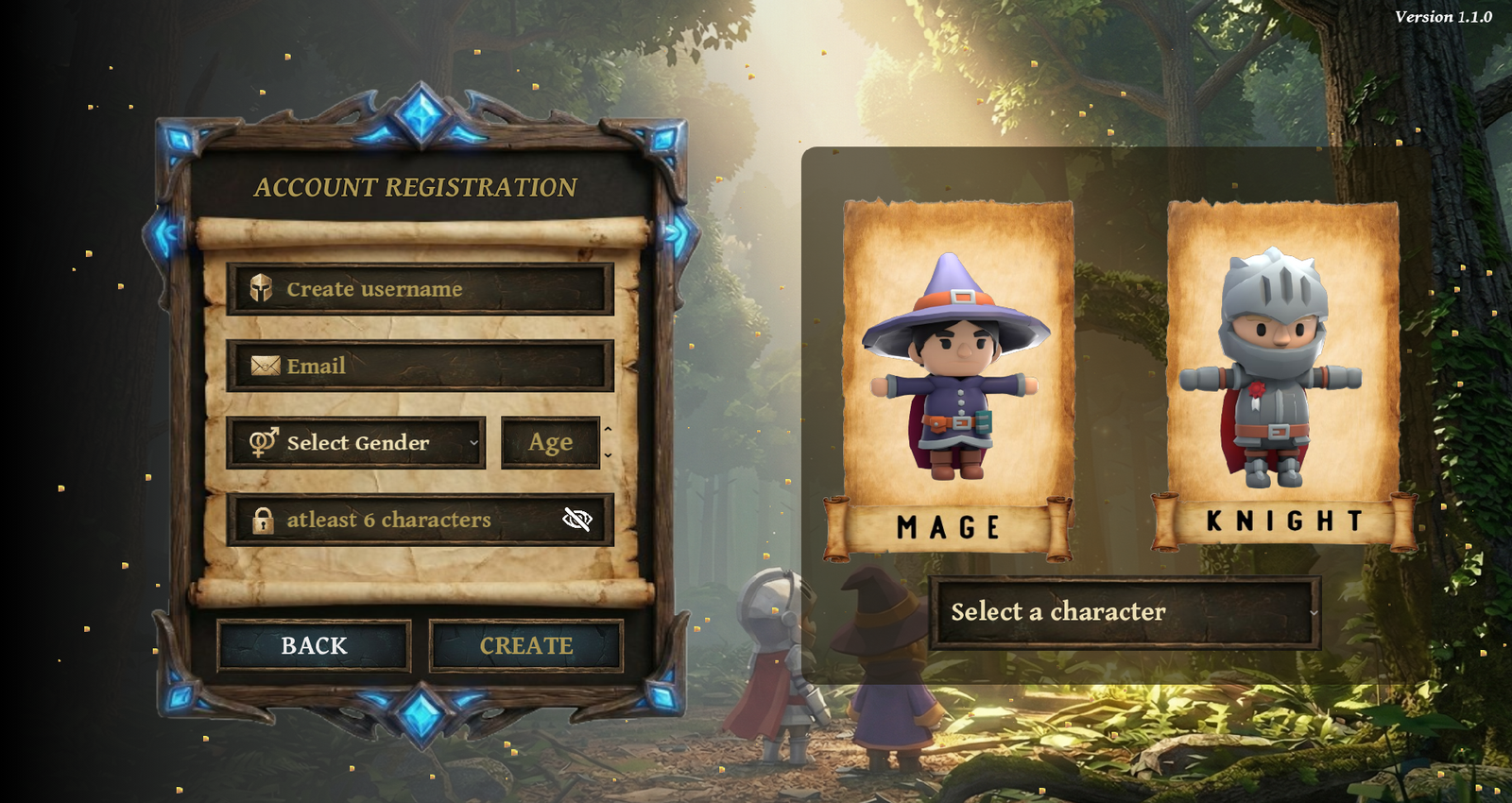 Account Registration Screen